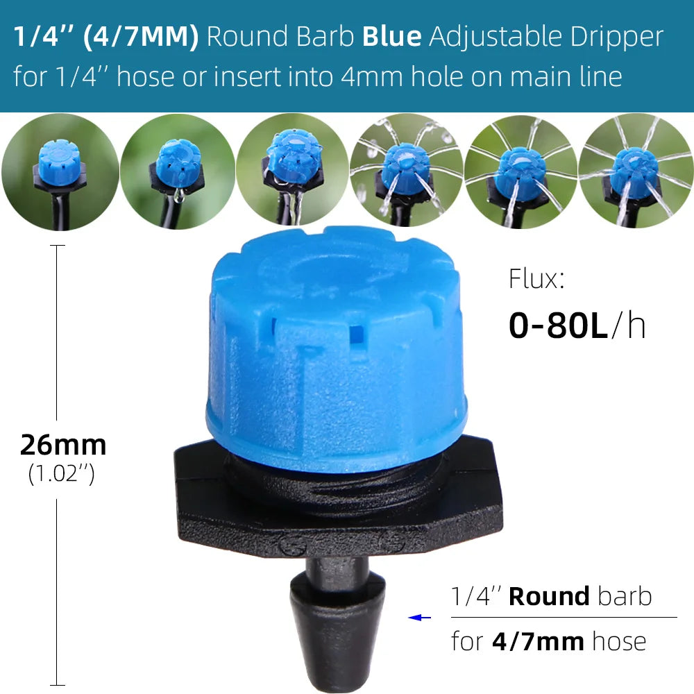 Garden 11 Colors of Adjustable 8-Holes Drippers Irrigation Spinkler Nozzle Balcony Greenhouse Watering Emitters Automatic Tool