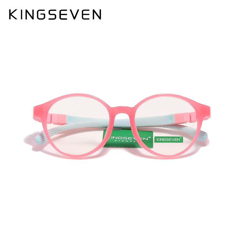 KINGSEVEN Children S Size 43mm Anti-blue Square Blue Light Blocking Glasses Kids TR90 Flexible Computer Gaming Clear Eyewear - KiwisLove