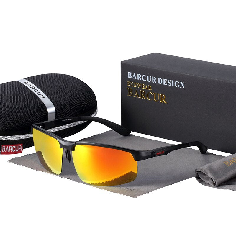 BARCUR Aluminium Magnisium Sport Sunglasses Polarized Light Weight Driving Glases Men Women - KiwisLove