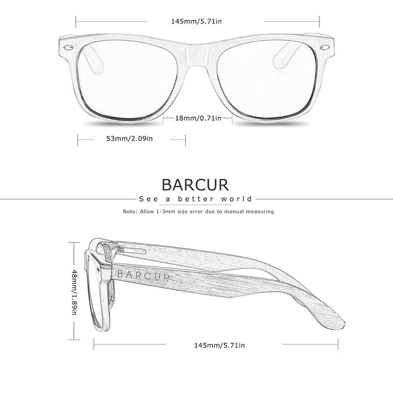 BARCUR Wood Anti Blue Ray Glasses Computer Glasses Optical Eye UV Blocking Gaming Filter Eyewear - KiwisLove