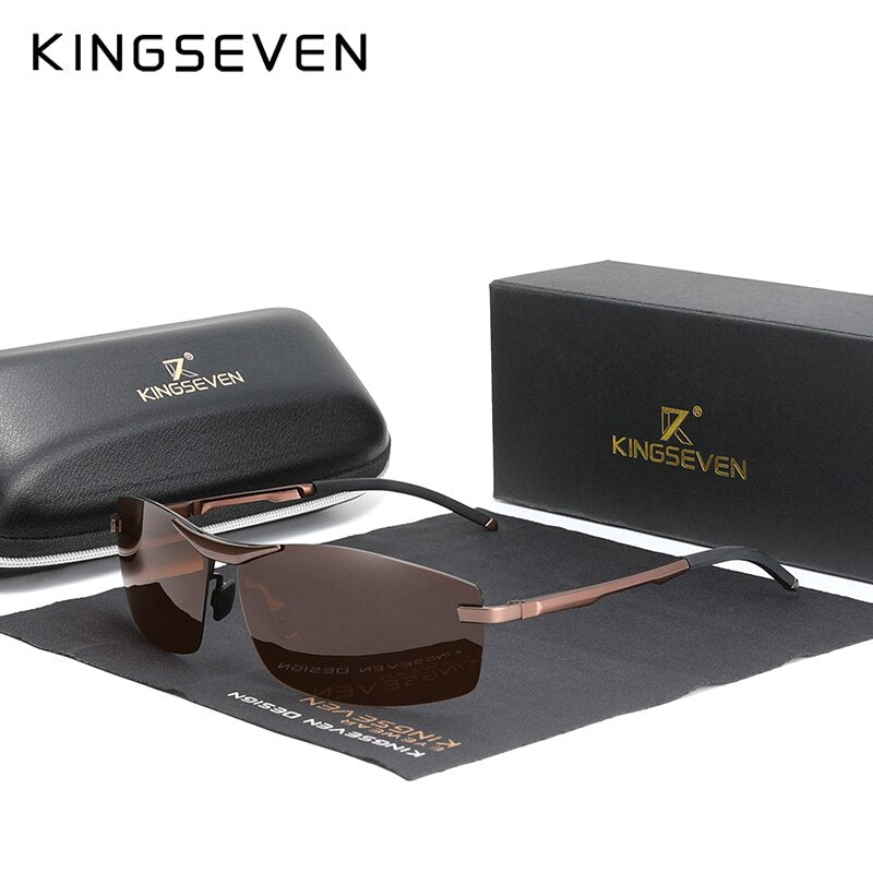 KINGSEVEN Updated Aluminum Photochromc Sunglasses Men Polarized Driving Chameleon Glasses Male Change Color Sun Glasses Eyewear - KiwisLove