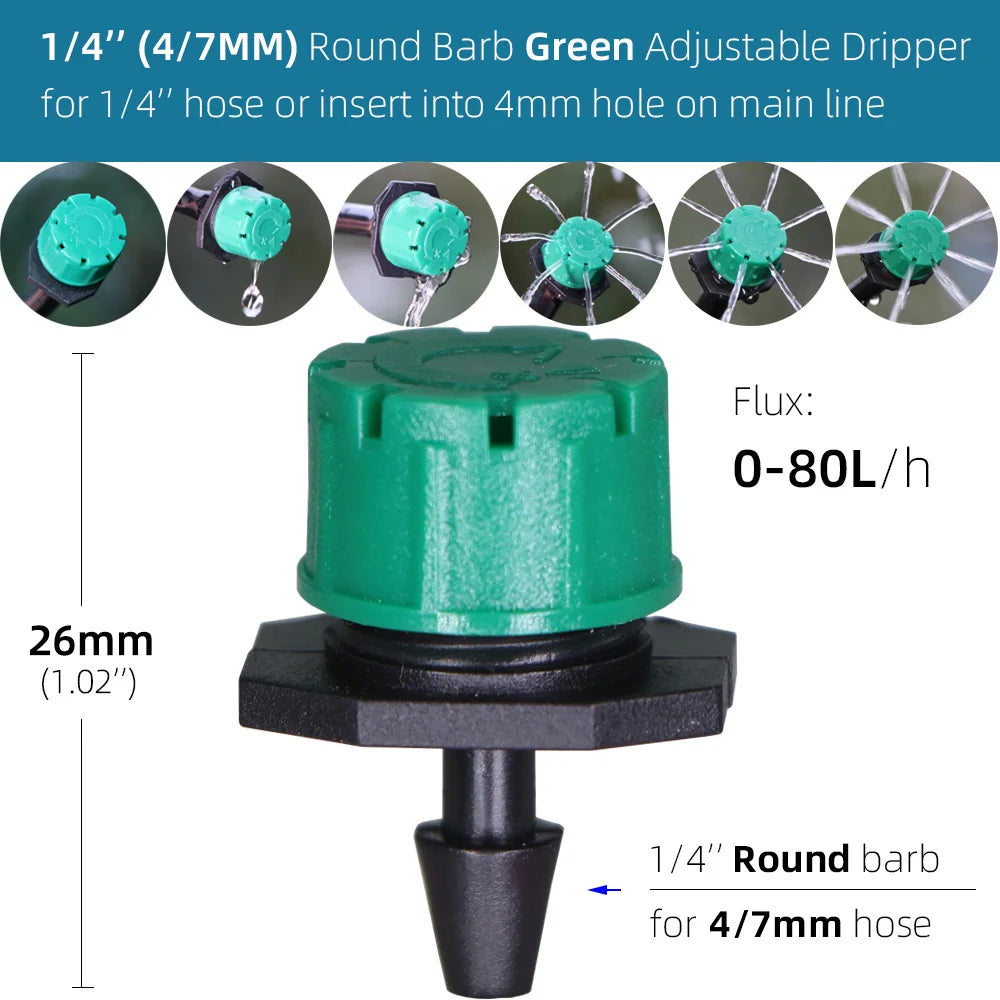 Garden 11 Colors of Adjustable 8-Holes Drippers Irrigation Spinkler Nozzle Balcony Greenhouse Watering Emitters Automatic Tool