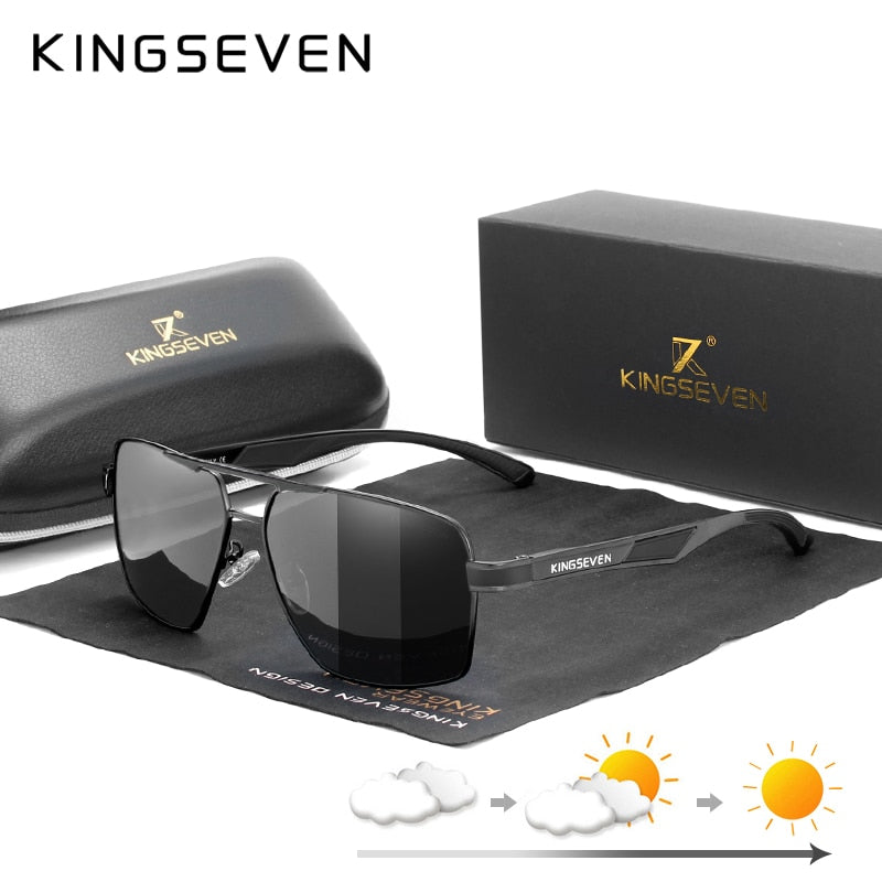 KINGSEVEN Aluminum Men's Sunglasses Polarized Lens Brand Design Temples Sun glasses Coating Mirror Glasses Oculos de sol 7719 - KiwisLove