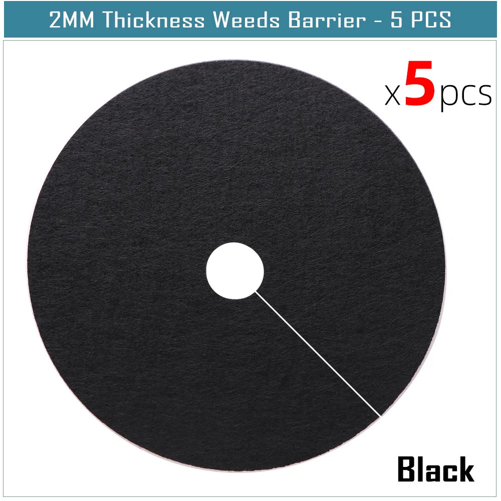 5pcs Garden Multicolor  Round Weeds Barrier Mats 2MM Thickness Degradable Fabric Tree Mulch Ring Inhibit Growth for the  Protect