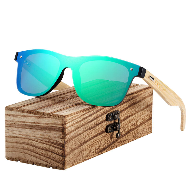 BARCUR Wood Glasses Bamboo Sunglasses Eyewear Accessories Female/Male Sunglasses Rimless for Men Glasses - KiwisLove
