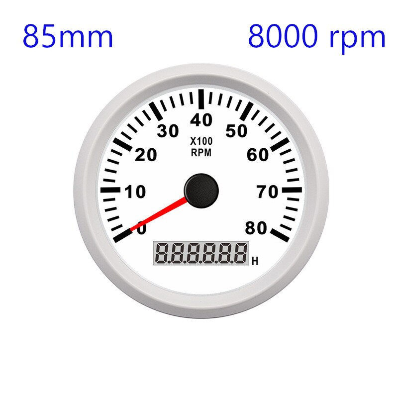 85mm REV Counter Car Boat tachometer + sensor Car Truck Tacho Marine RPM Meter with LCD Hourmeter 4000 RPM Red Backlight 12V/24V - KiwisLove