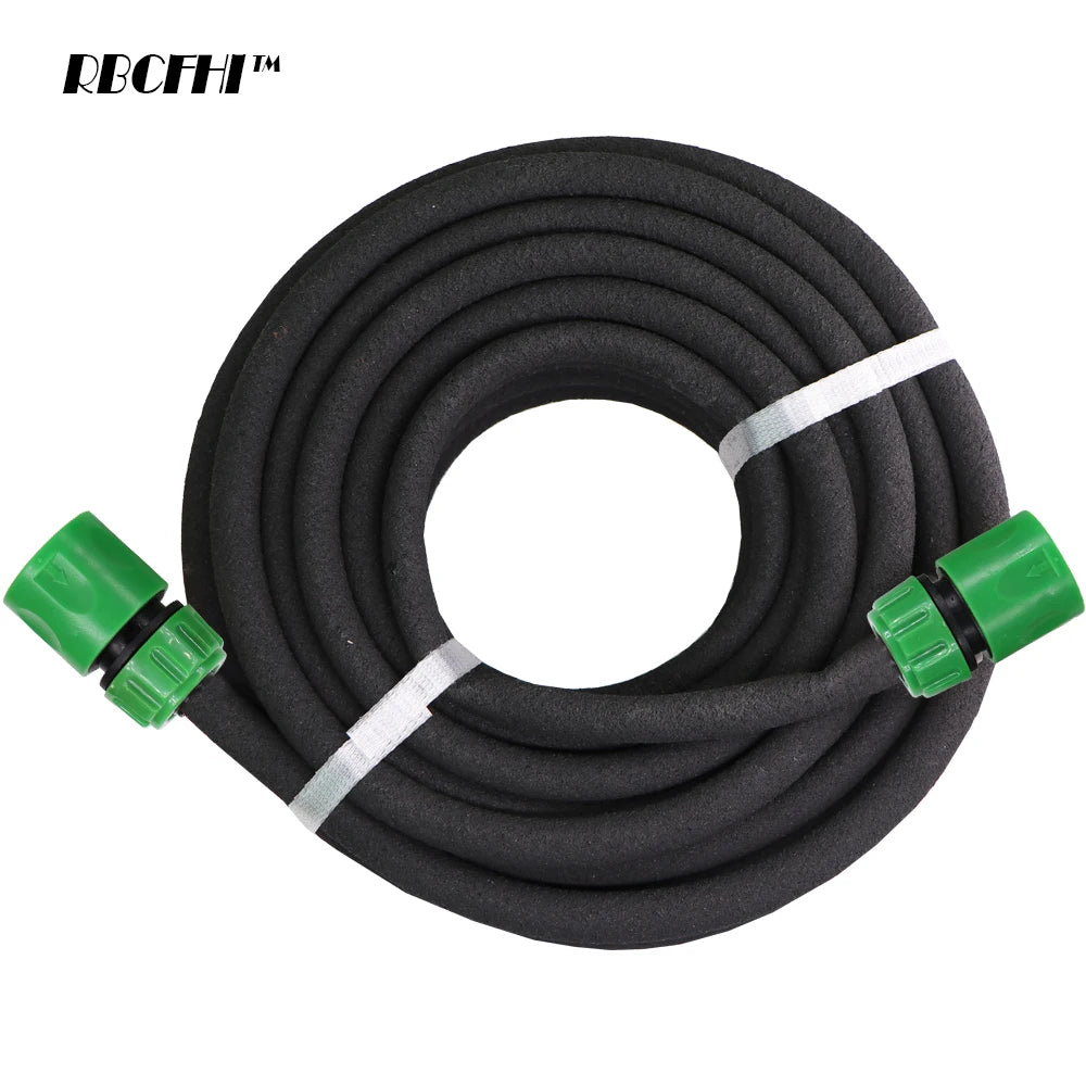 One ID-12MM OD-16MM Garden Soaker Watering Hose 7.5m /15m Porous Irrigation Tubing Permeable Pipe w/ Additional Hose Connectors