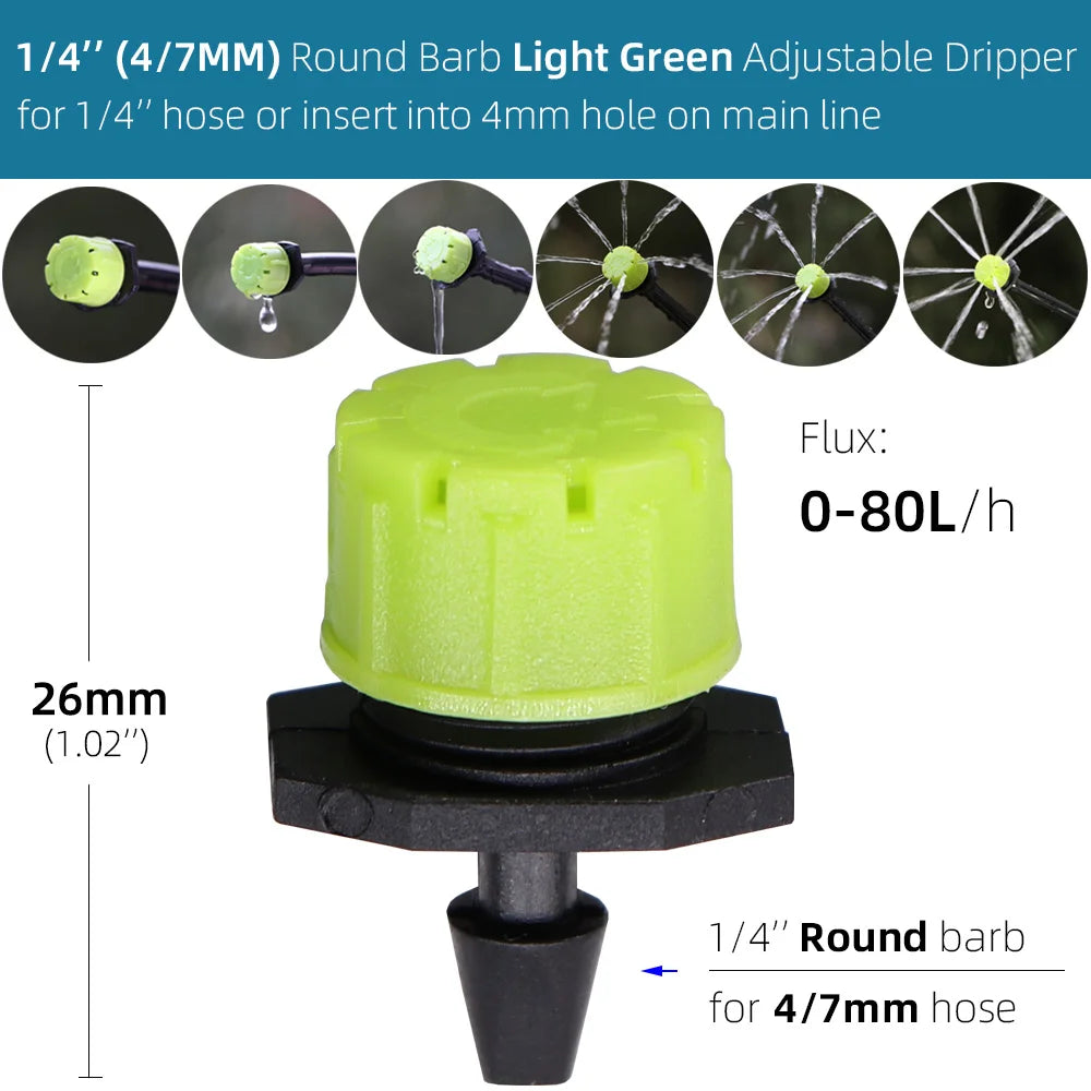 Garden 11 Colors of Adjustable 8-Holes Drippers Irrigation Spinkler Nozzle Balcony Greenhouse Watering Emitters Automatic Tool