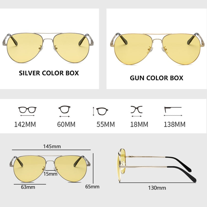 Sunglasses Men Yellow Night Vision Glasses Anti-Glare Driver Eyewear Male Pilot Polarized UV400 Eyeglasses For Female V0922 - KiwisLove