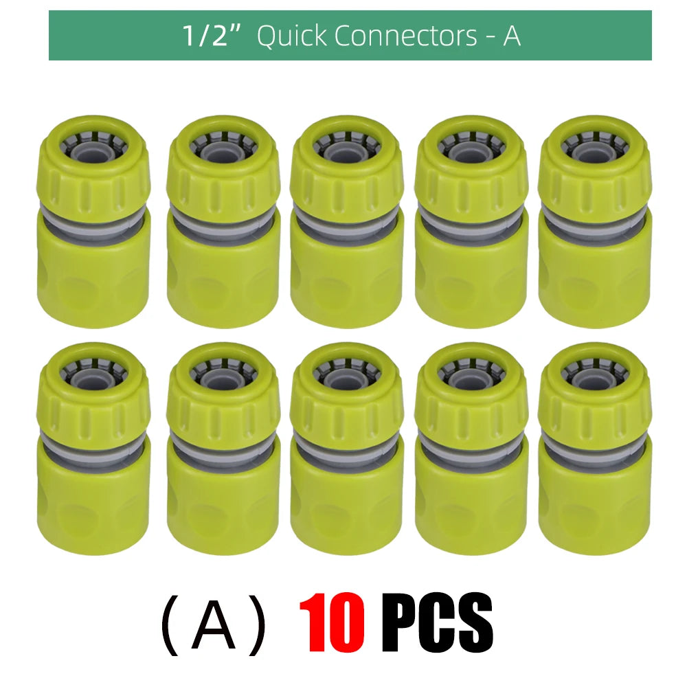 10PCS Garden 1/2 inch 16mm Connectors Gardening Tap Water Pipe Quick Connect Adapter Hose Extend Repair Fitting Watering Tool