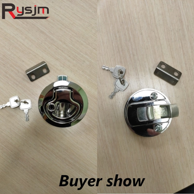 2PCS Stainless Steel Flush Mount Hatchs Flush Pull Latch Marine Lock Boat Deck Hatchs with Key fit Marine yacht RV Ship - KiwisLove