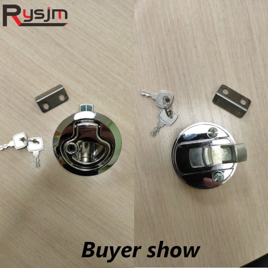 2PCS Stainless Steel Flush Mount Hatchs Flush Pull Latch Marine Lock Boat Deck Hatchs with Key fit Marine yacht RV Ship - KiwisLove
