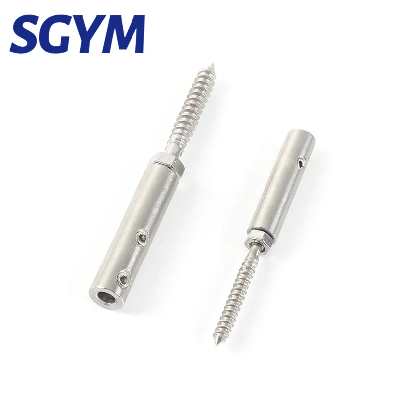 10pcs handscrew Clamp Wire Rope For 5mm Swage Lag Screws  with Hexagon Grub Screw Bolts buckle for Stair Deck Wood Post