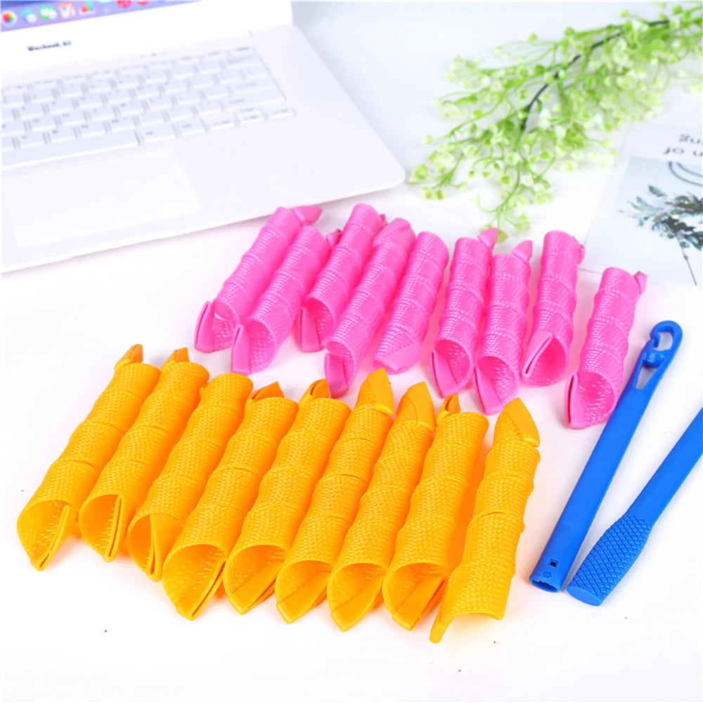Hair Rollers (30/45/55/65cm) Snail Shape Not Waveform Spiral Round Curls Hair Curler Soft Hair Curler Magic Hair Rollers DIY - KiwisLove
