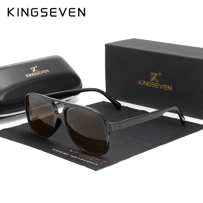 KINGSEVEN Classic Vintage Retro 70s Sunglasses for Women Men Classic Large Squared Big Frame UV400 Sun Glasses - KiwisLove