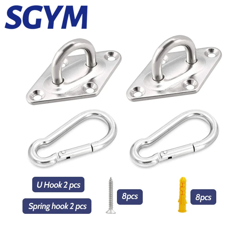 2 PCS Anchor Mount U-shaped M5 Standard Hammock Hooks Ceiling Anchors Wall Anchors for Fitness Training Yoga Swing