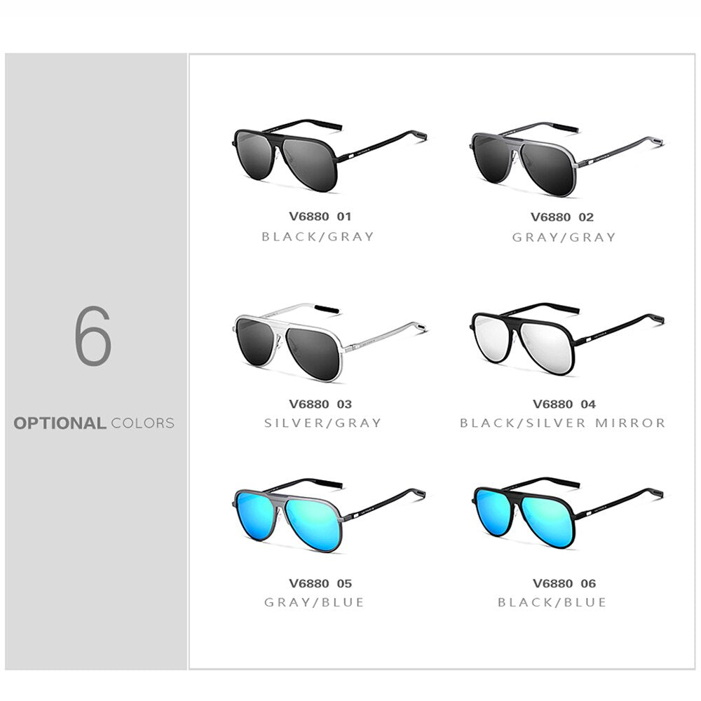 VEITHDIA Brand Sunglasses Men Aluminum Magnesium Polarized UV400 Lens Women Fashion Eyewear Accessories Male Sun Glasses V6880 - KiwisLove