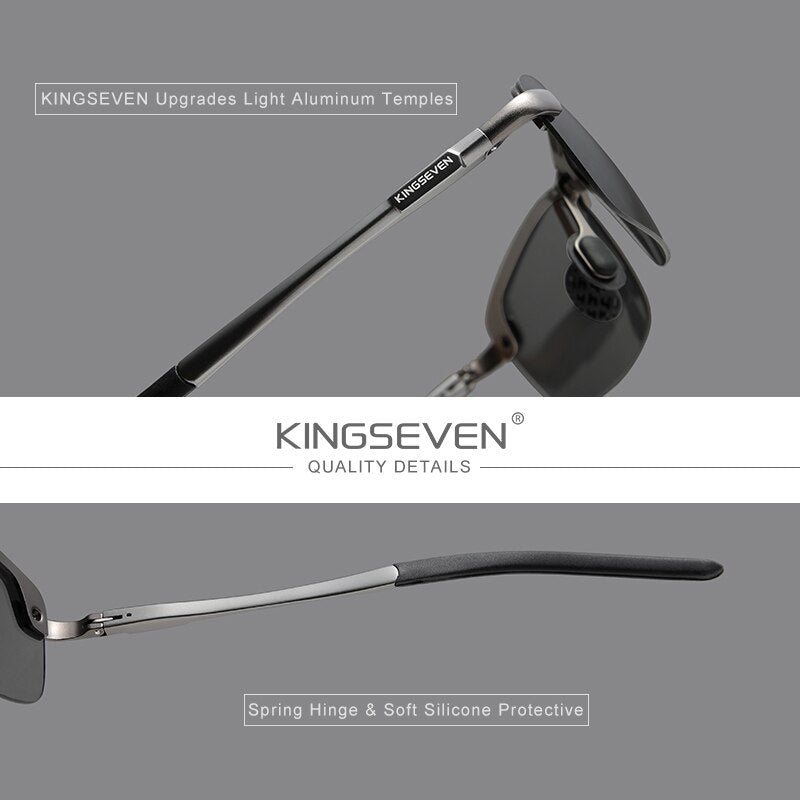 KINGSEVEN 2021 Sunglaases Men Photochromic Polarized Sunglasses Aluminum Frame UV400 Sun Glasses Male Eyewear Driving Glasses - KiwisLove