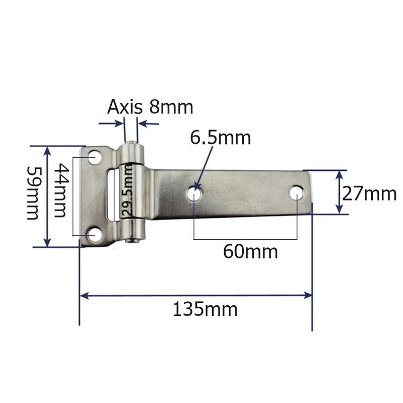 High Polished Solid Forged Stainless steel T Type Container Hinges for wooden cases Door Hinge marine boat accessories 2pcs - KiwisLove