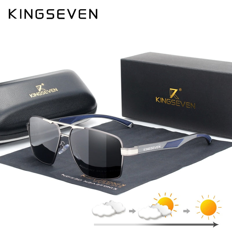 KINGSEVEN Aluminum Men's Sunglasses Polarized Lens Brand Design Temples Sun glasses Coating Mirror Glasses Oculos de sol 7719 - KiwisLove