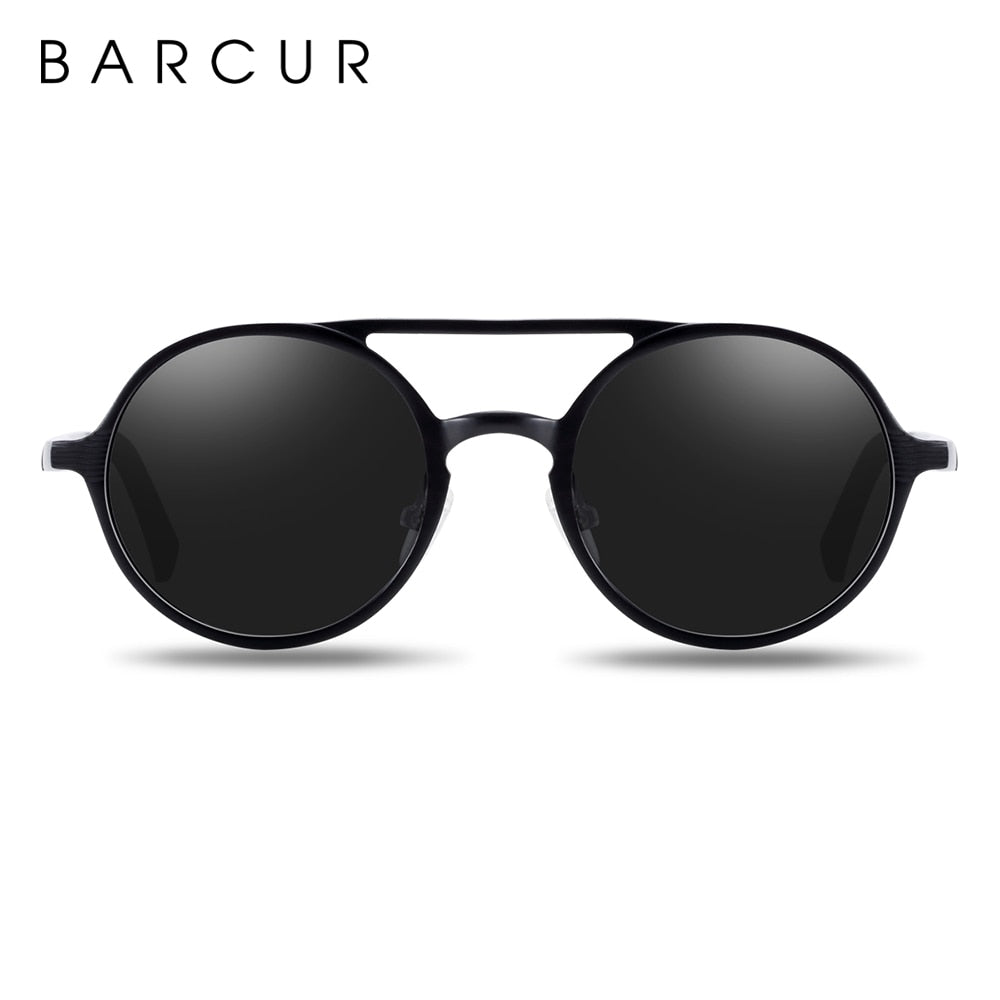 BARCUR Brand Light Weight Round Sunglasses Luxury Brand Men Glasses Retro Vintage Women Sun glasses - KiwisLove