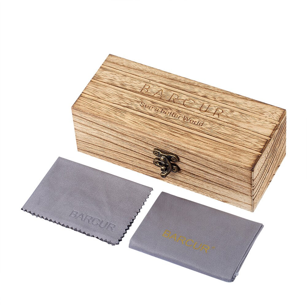 BARCUR Wood Glasses Bamboo Sunglasses Eyewear Accessories Female/Male Sunglasses Rimless for Men Glasses - KiwisLove