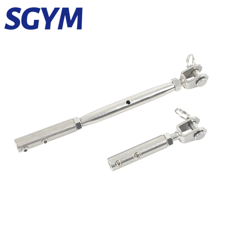 1pcs 1.5/2/3/4/5/6/8mm Thread Stainless Steel 304 Cable Railing Rope Fork Jaw Tensioner Buckle Terminal Fitting
