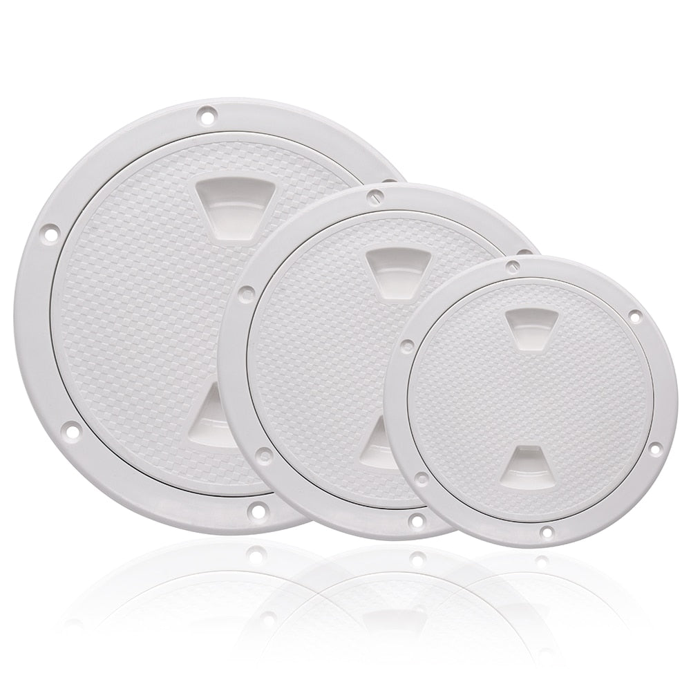 8 Inch 6 Inch 4 Inch Access Hatch Round Inspection Hatch Cover Non-slip Marine Screw Out Twist Out Deck Plate Hatch Black/White - KiwisLove