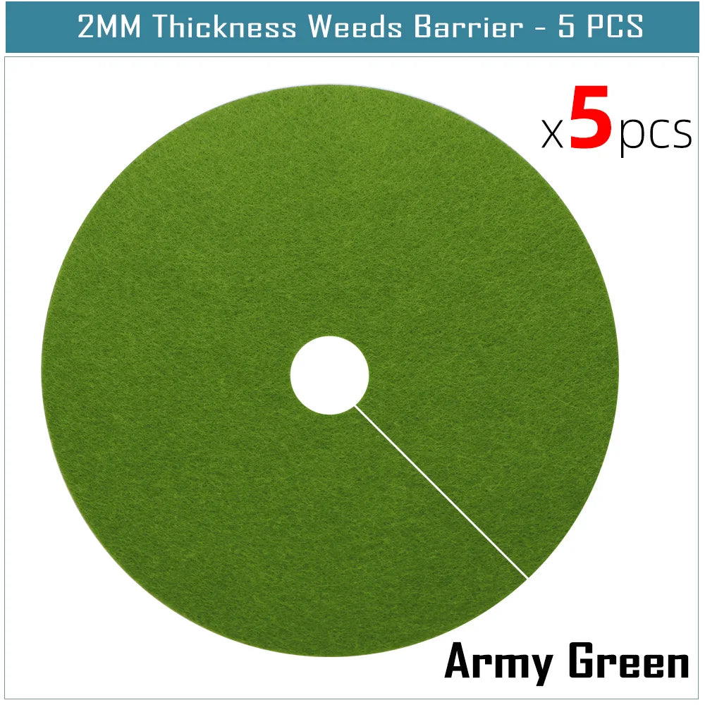 5pcs Garden Multicolor  Round Weeds Barrier Mats 2MM Thickness Degradable Fabric Tree Mulch Ring Inhibit Growth for the  Protect
