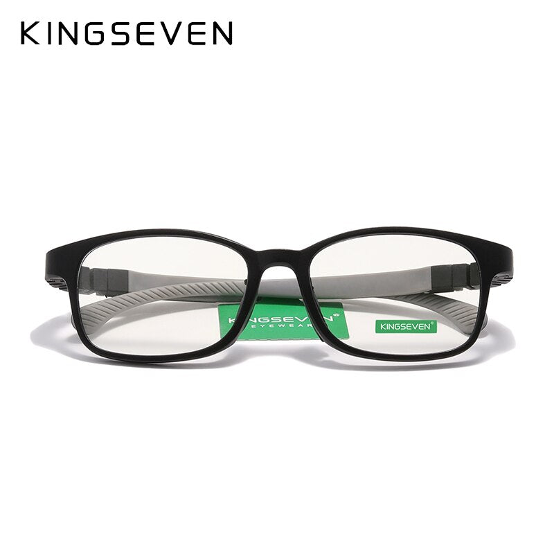 KINGSEVEN Children M Size 48mm  Glasses Anti-blue Square Blue Light Blocking Kids TR90 Flexible Computer Gaming Clear Eyewear - KiwisLove