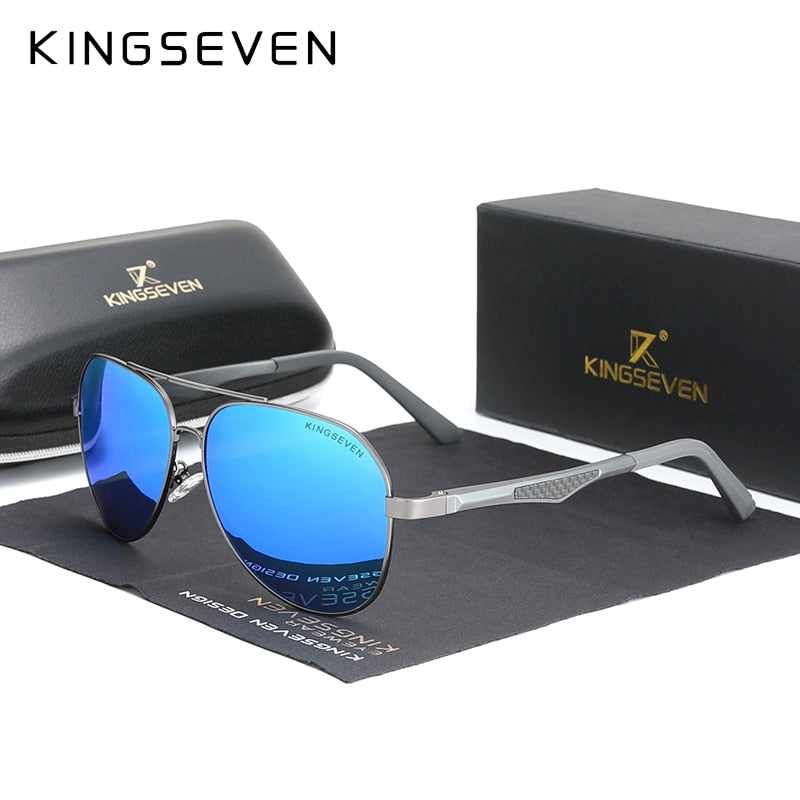 KINGSEVEN 2023 Driving Men's Polarized Sunglasses Aluminum Temples Aviator Sun Glasses For Men UV400 Anti-Glare Retro Eyewear - KiwisLove