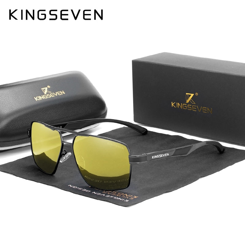 KINGSEVEN Aluminum Men's Sunglasses Polarized Lens Brand Design Temples Sun glasses Coating Mirror Glasses Oculos de sol 7719 - KiwisLove