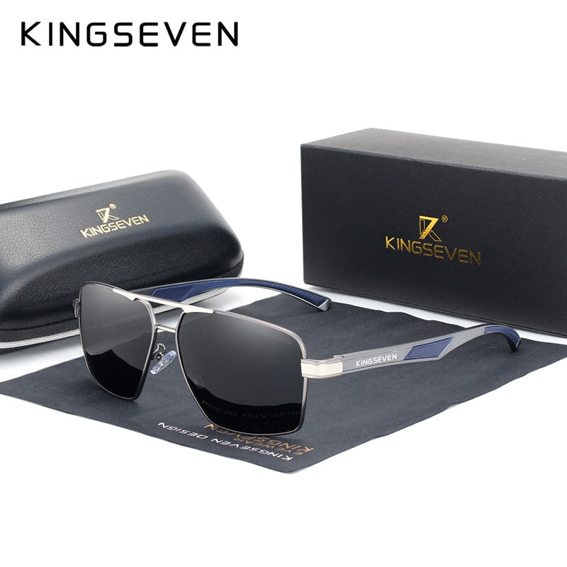 KINGSEVEN Aluminum Men's Sunglasse Polarized Lens Brand Red Design Temples Sun glasses Coating Mirror Glasses Oculos de sol 7719 - KiwisLove