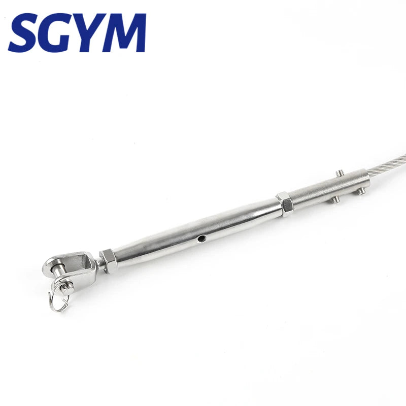 1pcs 1.5/2/3/4/5/6/8mm Thread Stainless Steel 304 Cable Railing Rope Fork Jaw Tensioner Buckle Terminal Fitting