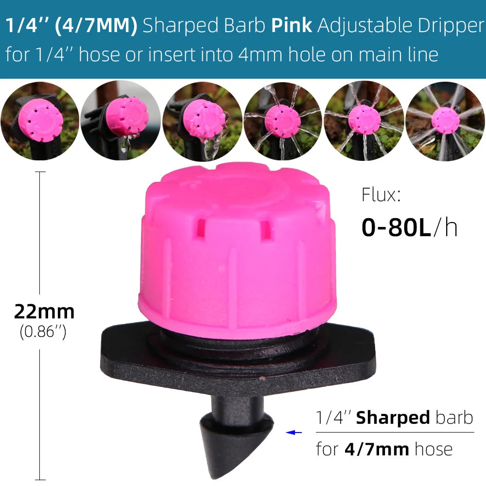 Garden 11 Colors of Adjustable 8-Holes Drippers Irrigation Spinkler Nozzle Balcony Greenhouse Watering Emitters Automatic Tool