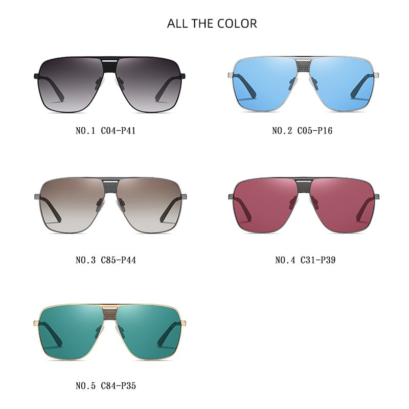 Sunglasses Men Vintage Polarized Gradient UV400 Lens Driving Sun Glasses Male Fashion Luxury Square Brand Designer Eyewear 3336 - KiwisLove