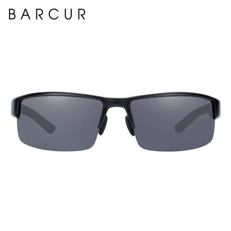 BARCUR Semi Rimless Polarized Aluminium Magnesium Sunglasses Sport Sun glasses Male Female Oculos Gafas De Sol - KiwisLove