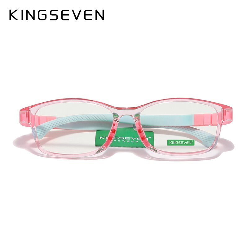 KINGSEVEN Children S Size 46mm Anti-blue Square Blue Light Blocking Kids Glasses TR90 Detachable Computer Gaming Clear Eyewear - KiwisLove