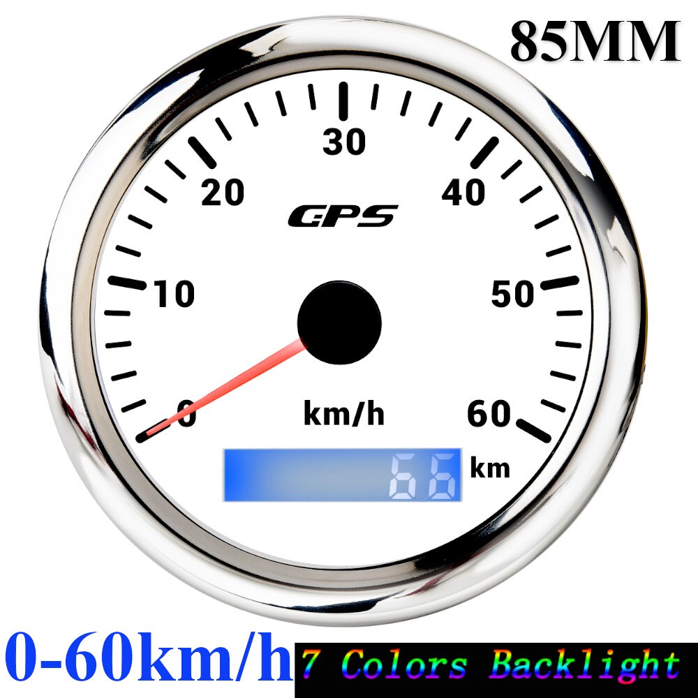 New GPS Speedometer 7 Color Backlight Motorcycle Car Boat Speed Meter 60 km/h 30 knots 120MPH Speedometers With GPS Sensor - KiwisLove