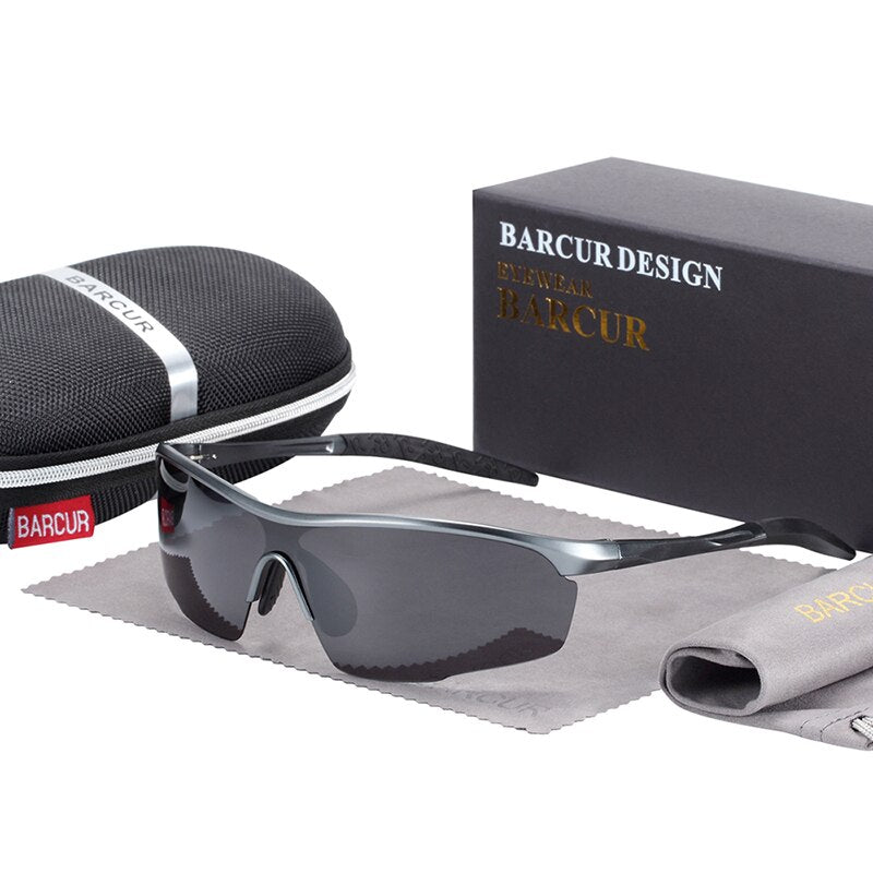BARCUR Sports Aluminum Magnesium Mens Sunglasses Women Sun glasses Polarized Anti-Reflective shades oculos de sol feminino - KiwisLove