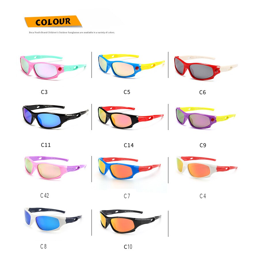 Kids Sunglasses Polarized Silicone Riding Children's Sun Glasses Boys Girls Glasses Cool Outdoor Sports Eyeglasses UV400 D816 - KiwisLove