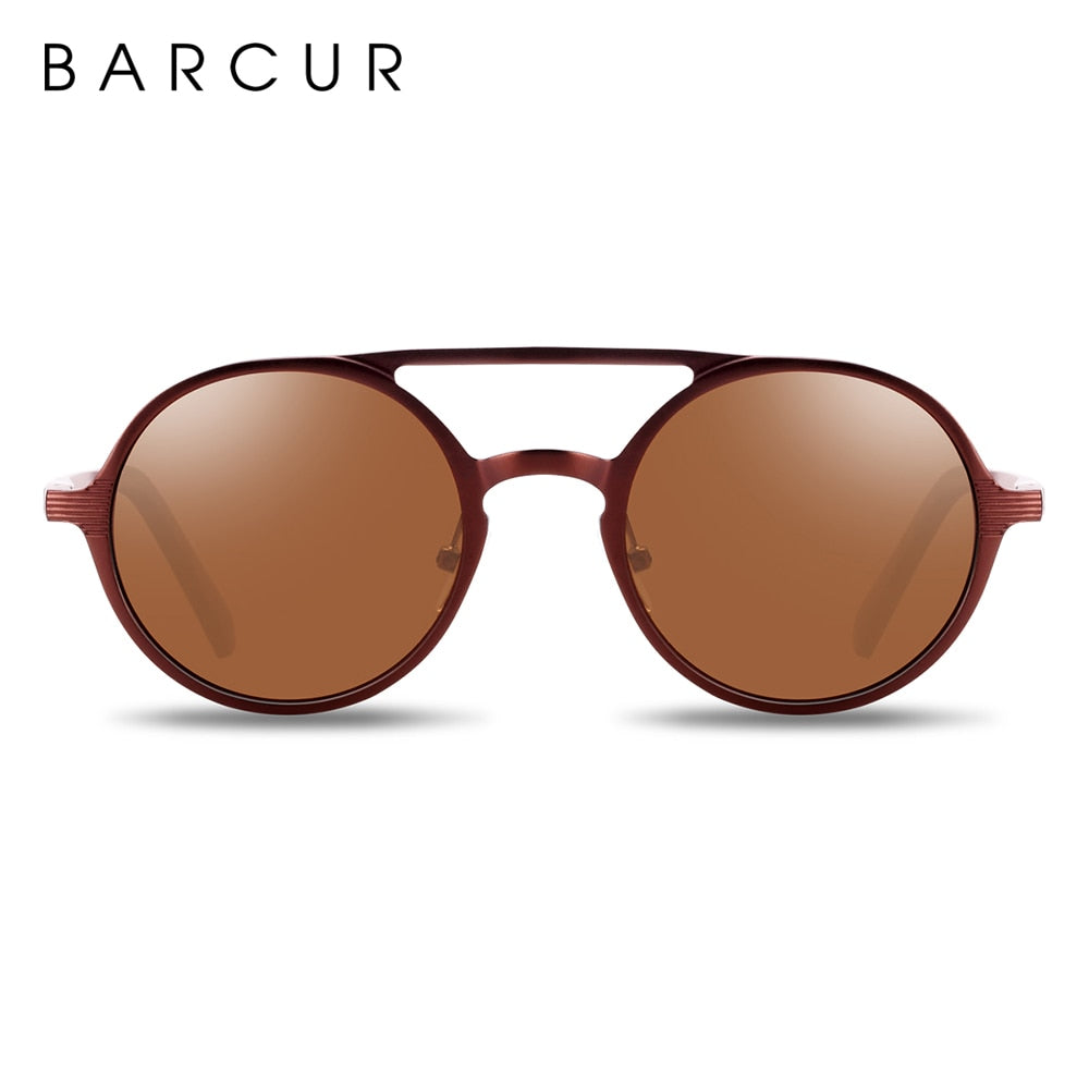 BARCUR Brand Light Weight Round Sunglasses Luxury Brand Men Glasses Retro Vintage Women Sun glasses - KiwisLove