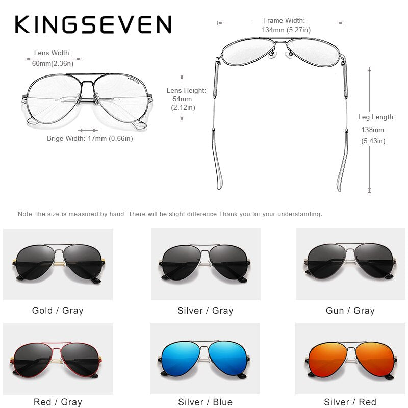 KINGSEVEN Men‘s Driving Glasses Aluminum 2020 Sunglasses Men Polarized Pilot Frame Anti-Glare Mirror Lens Fishing Women Eyewear - KiwisLove