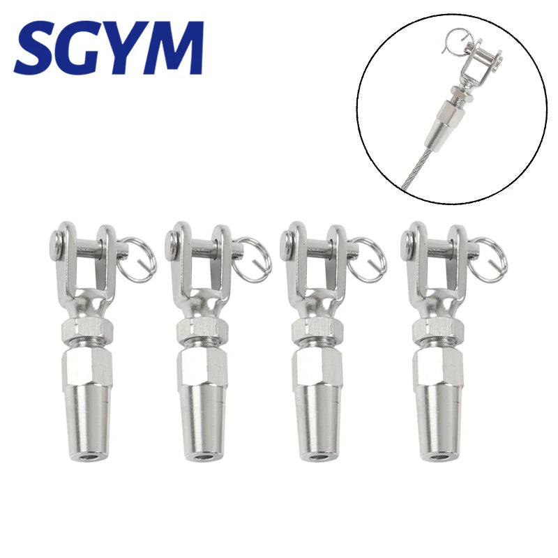 4pcs 316 Marine Grade Stainless Steel Swageless Fork Terminal For 3mm Wire Rope  Railing Rope Terminal Fitting