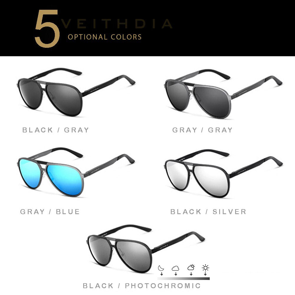 VEITHDIA Men Sunglasses Aluminum Fashion Photochromic Sports Polarized UV400 Lens Eyewear Male Sun Glasses For Women V6850 - KiwisLove
