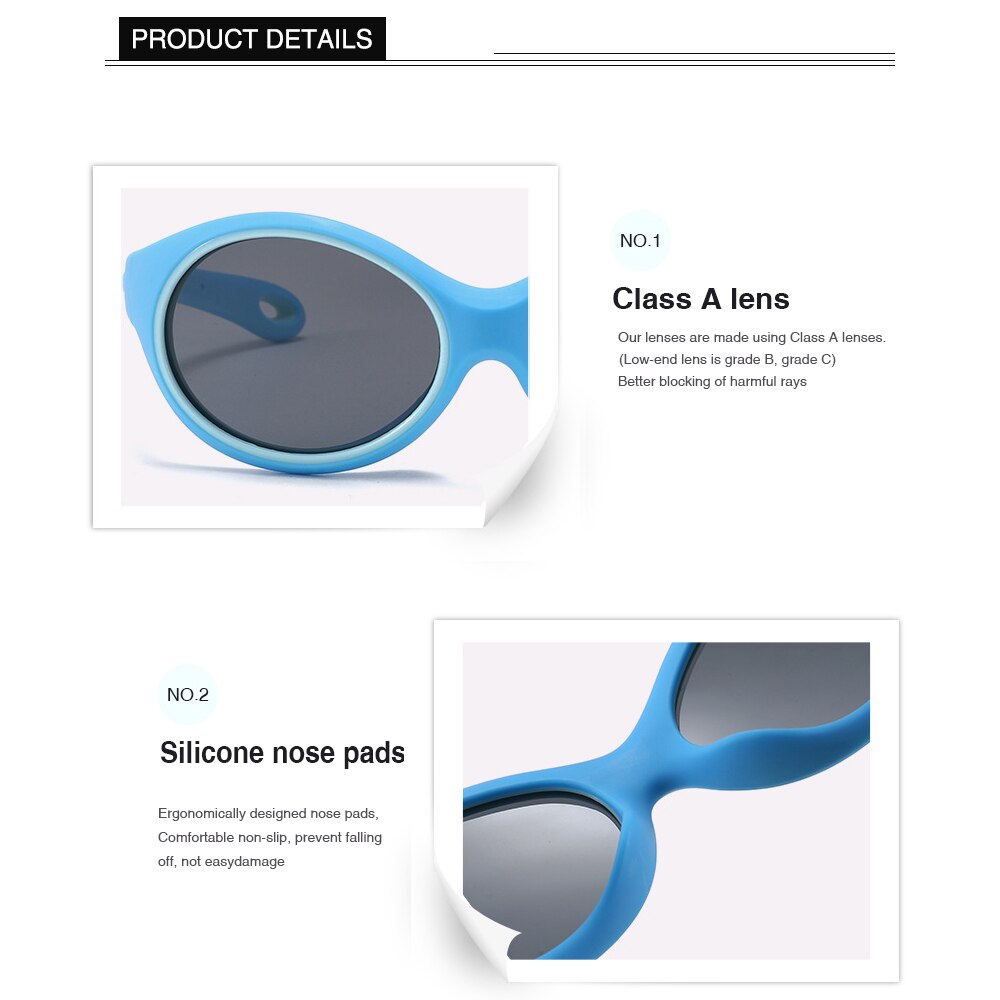 Kids Sunglasses Fashion Vintage Boys Girls Baby Infant TPE Sun Glasses UV400 Eyewear Child Shades Polarized Eyeglasses 82007 - KiwisLove
