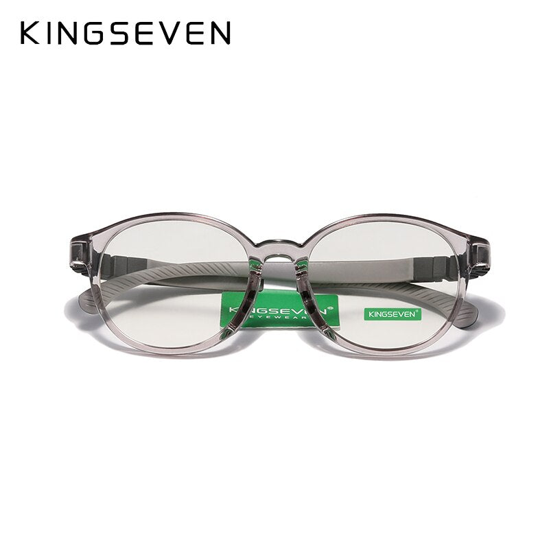 KINGSEVEN Children Optical Lenses Anti-blue Square Blue Light Blocking Glasses Kids TR90 Flexible Computer Gaming Clear Eyewear - KiwisLove