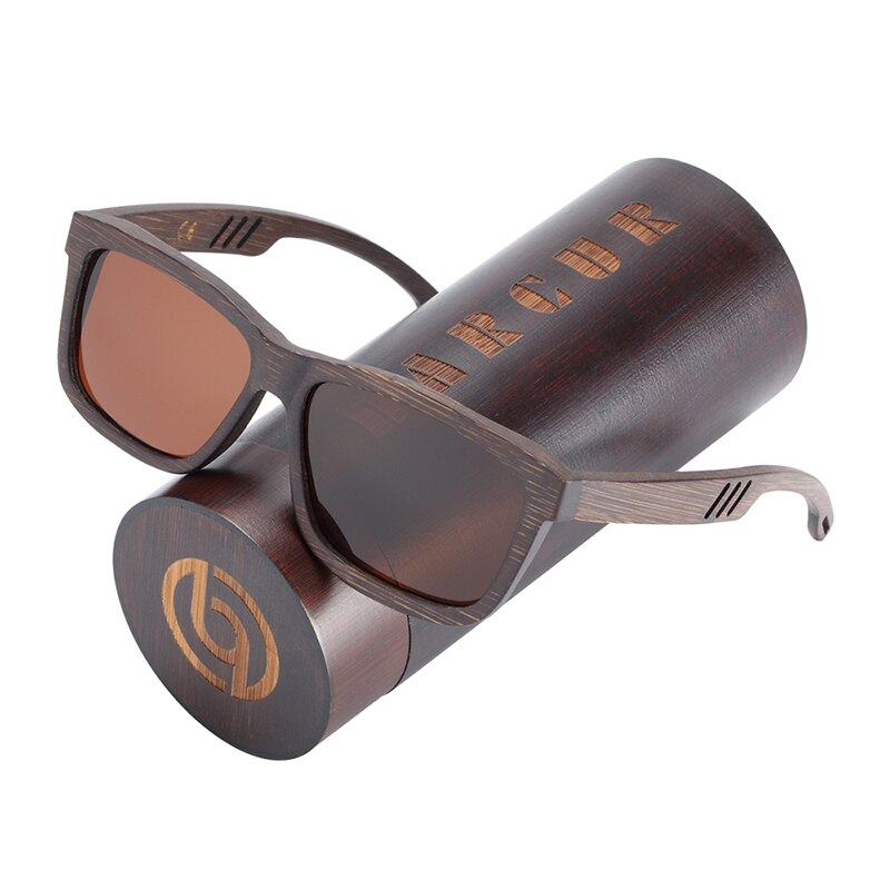 BARCUR Brown Wooden Sunglasses Polarized Sun glasses for Men Women Vintage oculos de sol lunette de soleil femme - KiwisLove