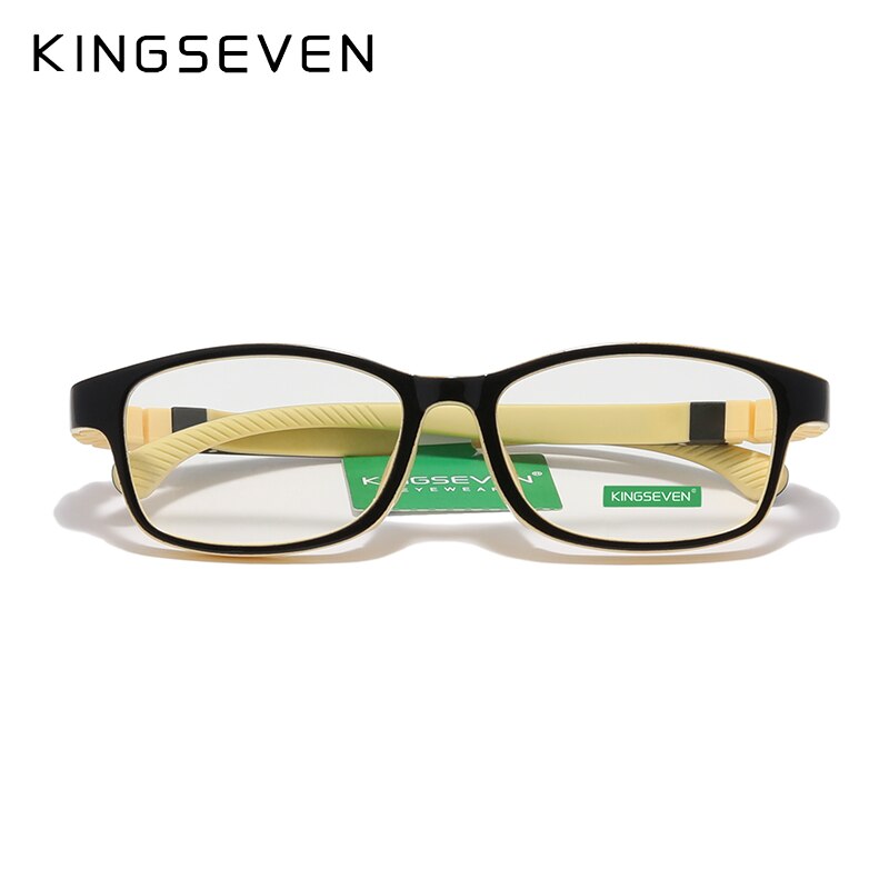 KINGSEVEN Children S Size 46mm Anti-blue Square Blue Light Blocking Kids Glasses TR90 Detachable Computer Gaming Clear Eyewear - KiwisLove