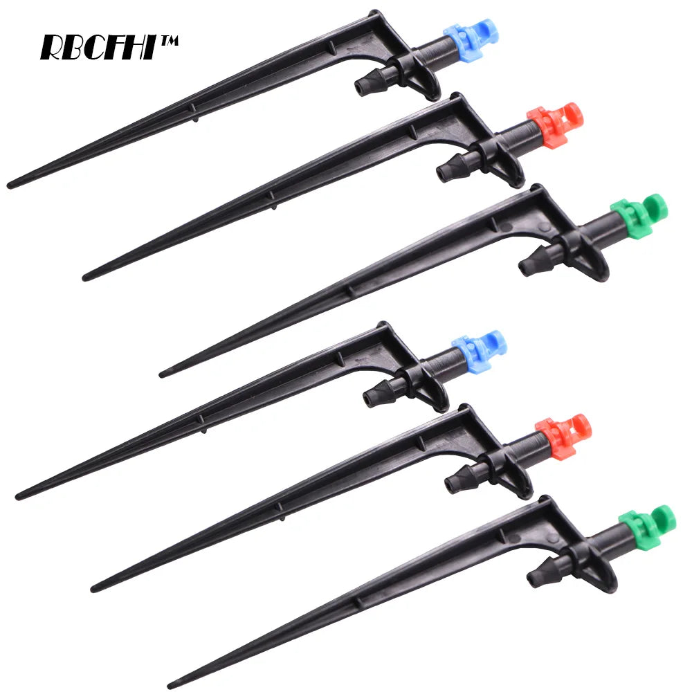 90/180/360 Degree Micro Misting Nozzle on 11cm Stake 1/4 "Barb Connector Can be Used for Garden Greenhouse Irrigation  Watering